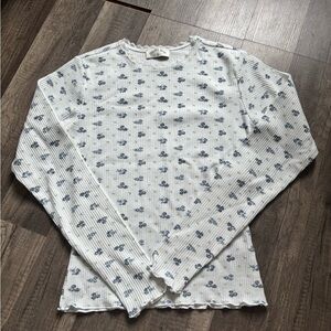 Dairy Boy Floral Waffle Knit Longsleeve Top